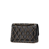 シャネル ココマーク ワイルドステッチ チェーン ショルダーバッグ ブラック ラムスキン レディース CHANEL 【中古】